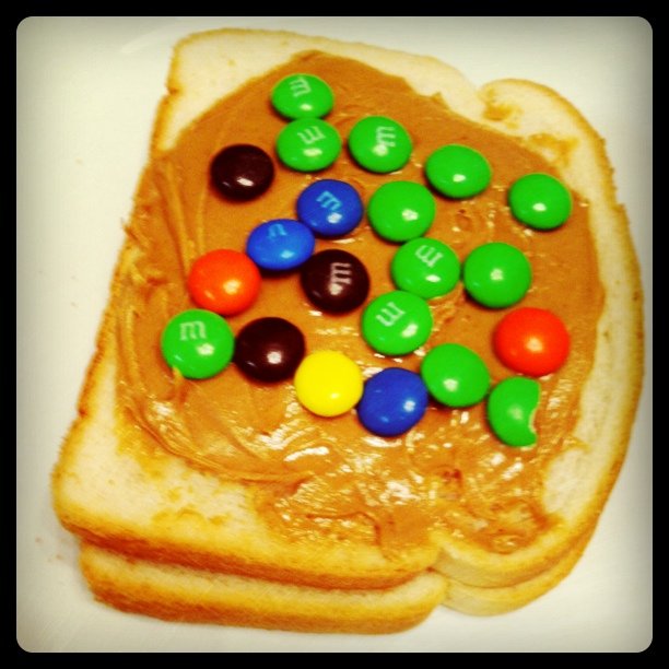 Peanut Butter and M&M Sandwich