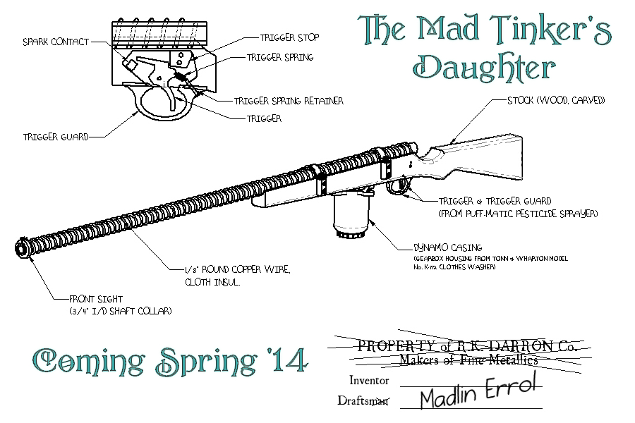 The Mad Tinker's Daughter: Rynn's Rifle Drawing